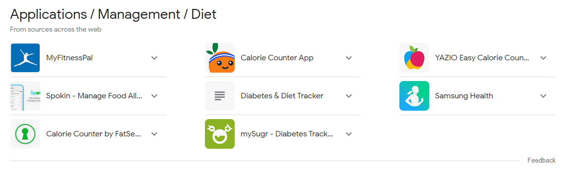 Diet management apps